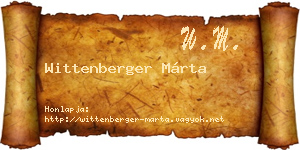 Wittenberger Márta névjegykártya