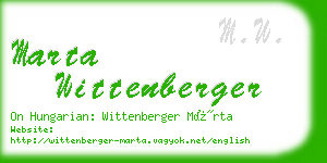 marta wittenberger business card